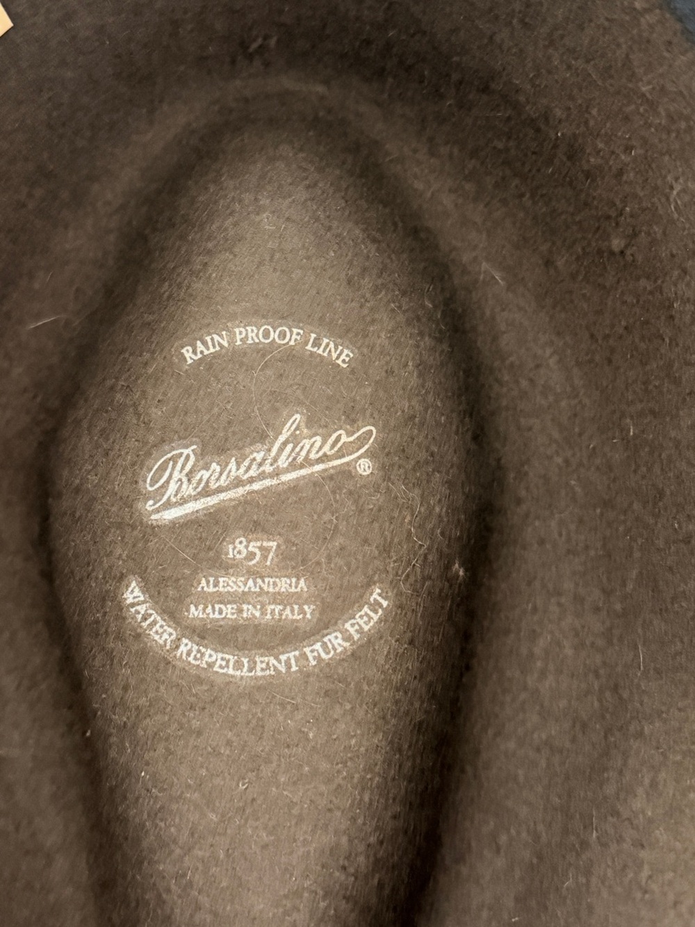Borsalino Brown Fur Felt Fedora with Leather Band - Picture 6 of 7